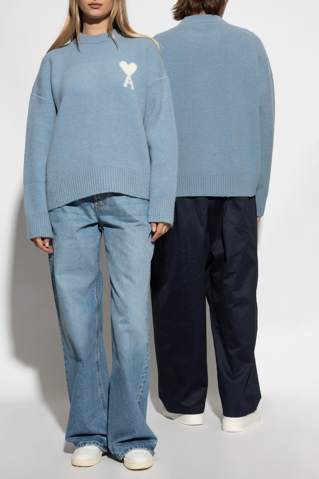 Blue Sweater with logo Ami Alexandre Mattiussi - Vitkac AS